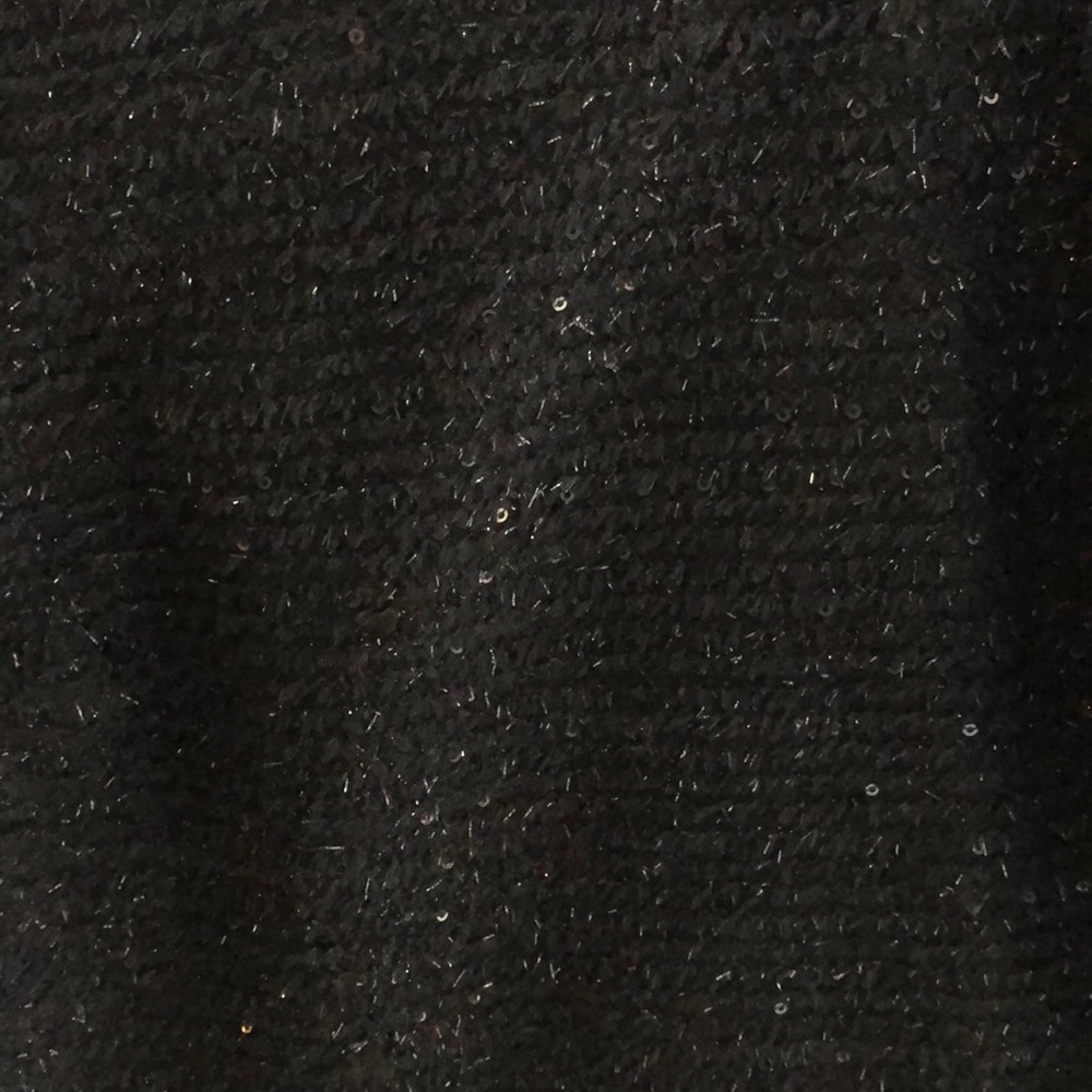 Black Sequin Top With Feather Bottom Size Small - image 5